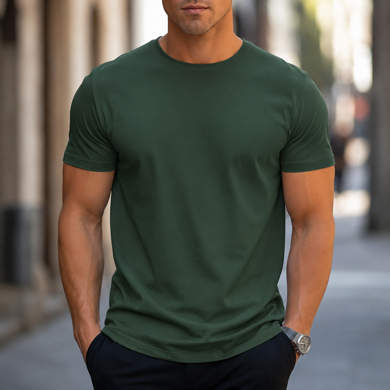 Minimalist Short Sleeve Base Layer T Shirt For Men