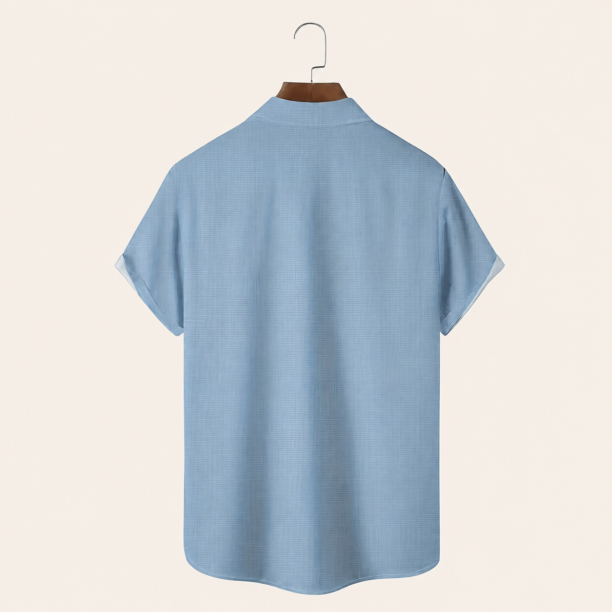 Geometric Ethnic Themed Button Up Short Sleeve Shirt