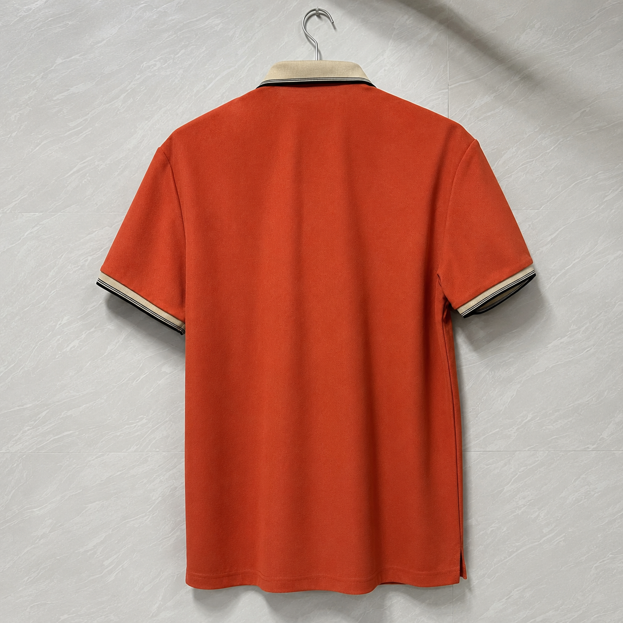 Geometric Embroidered Short Sleeve Polo T Shirt for Men