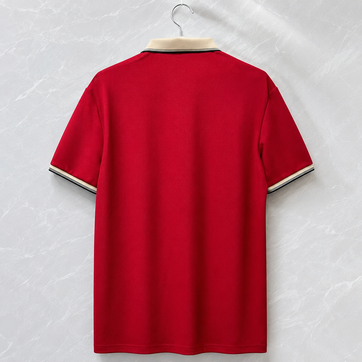 Geometric Embroidered Short Sleeve Polo T Shirt for Men