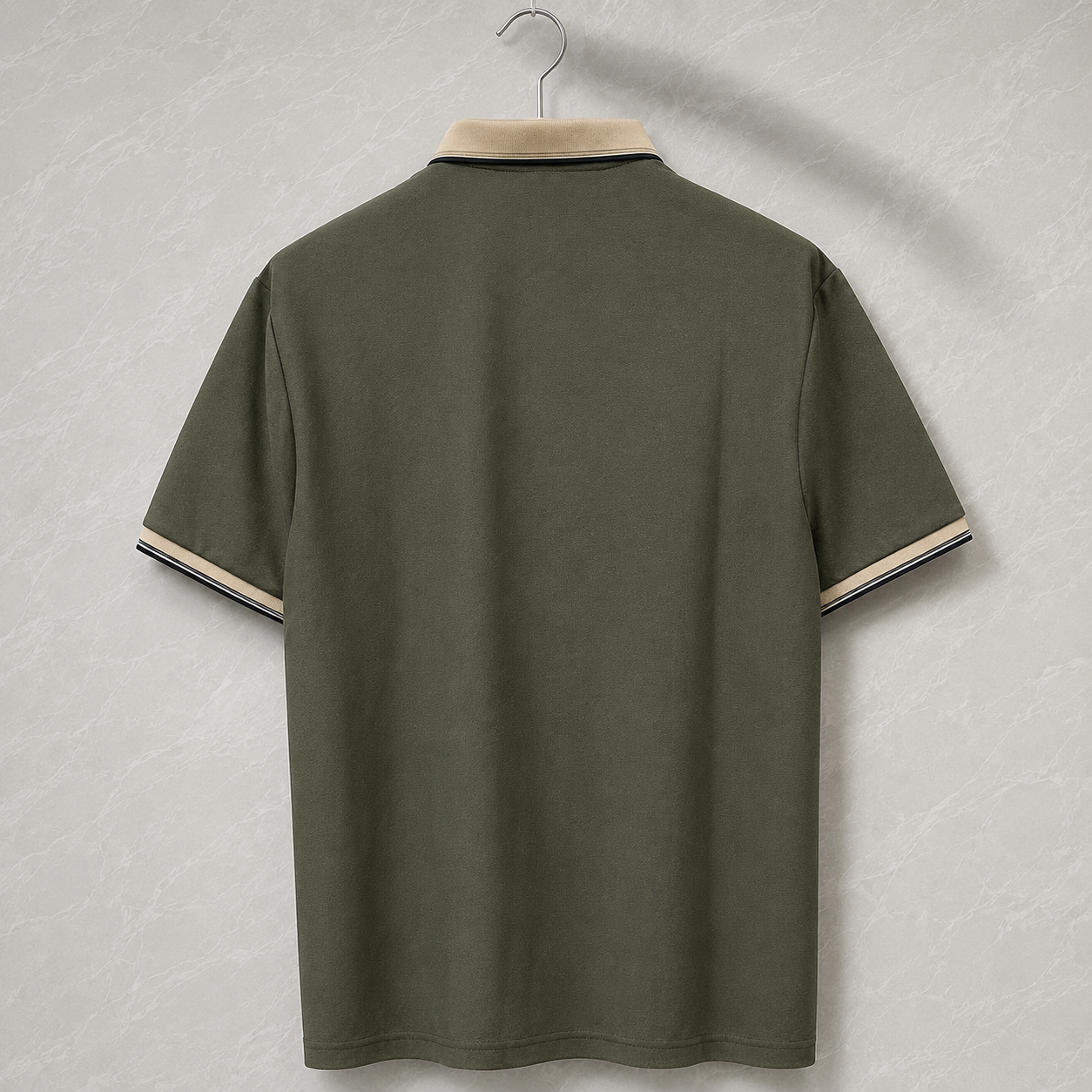 Geometric Embroidered Short Sleeve Polo T Shirt for Men