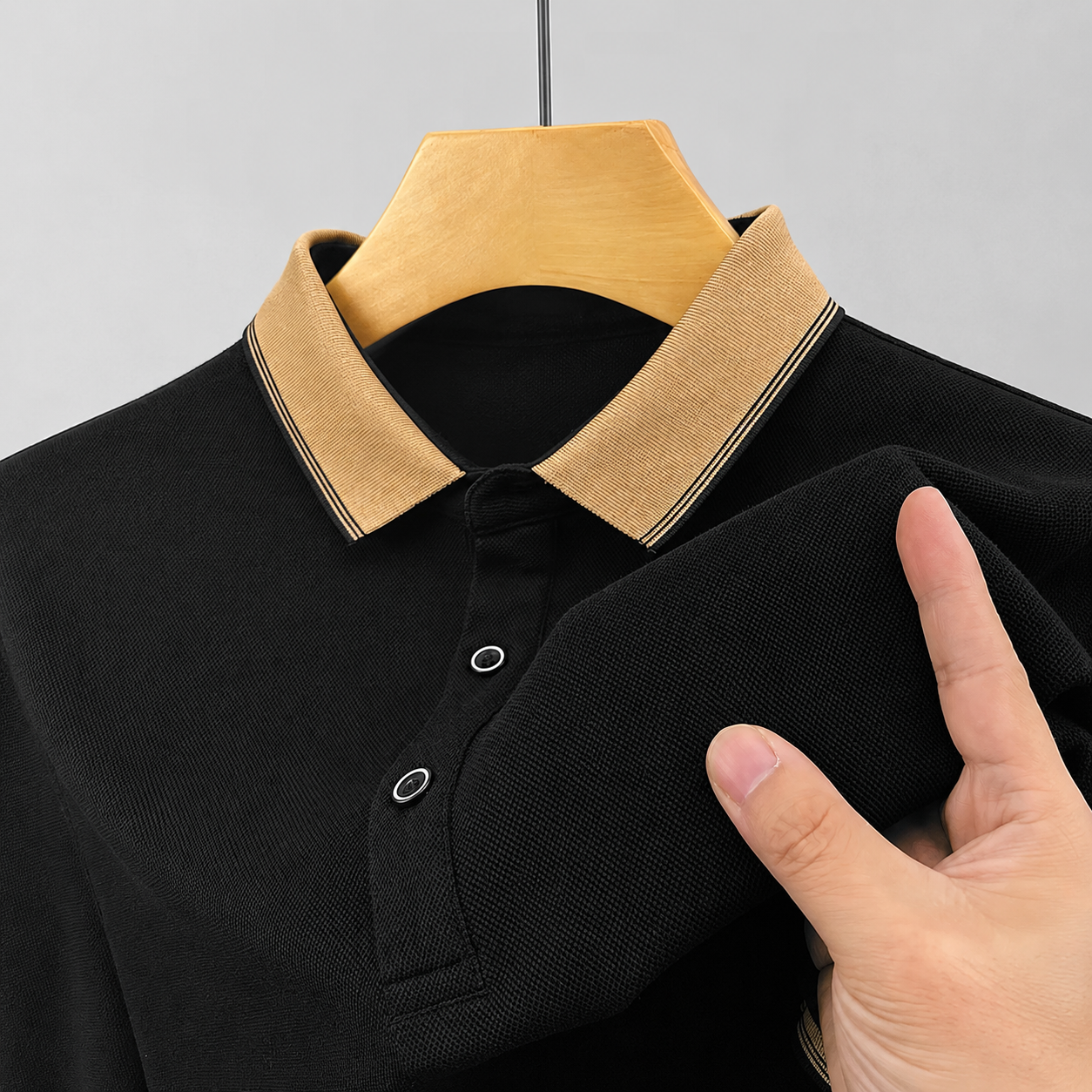 Geometric Embroidered Short Sleeve Polo T Shirt for Men
