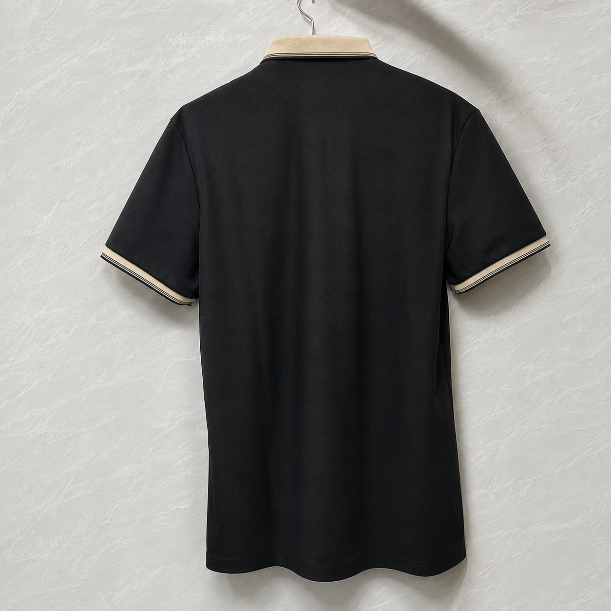 Geometric Embroidered Short Sleeve Polo T Shirt for Men
