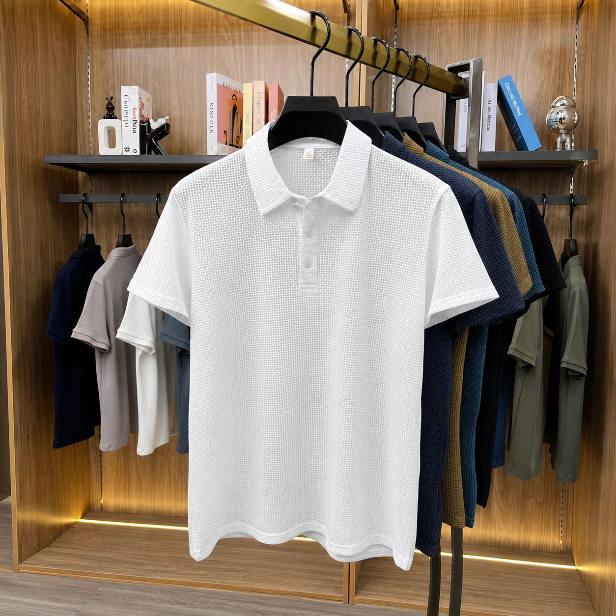 Textured Printed Quick Dry Casual Polo T Shirt for For Men