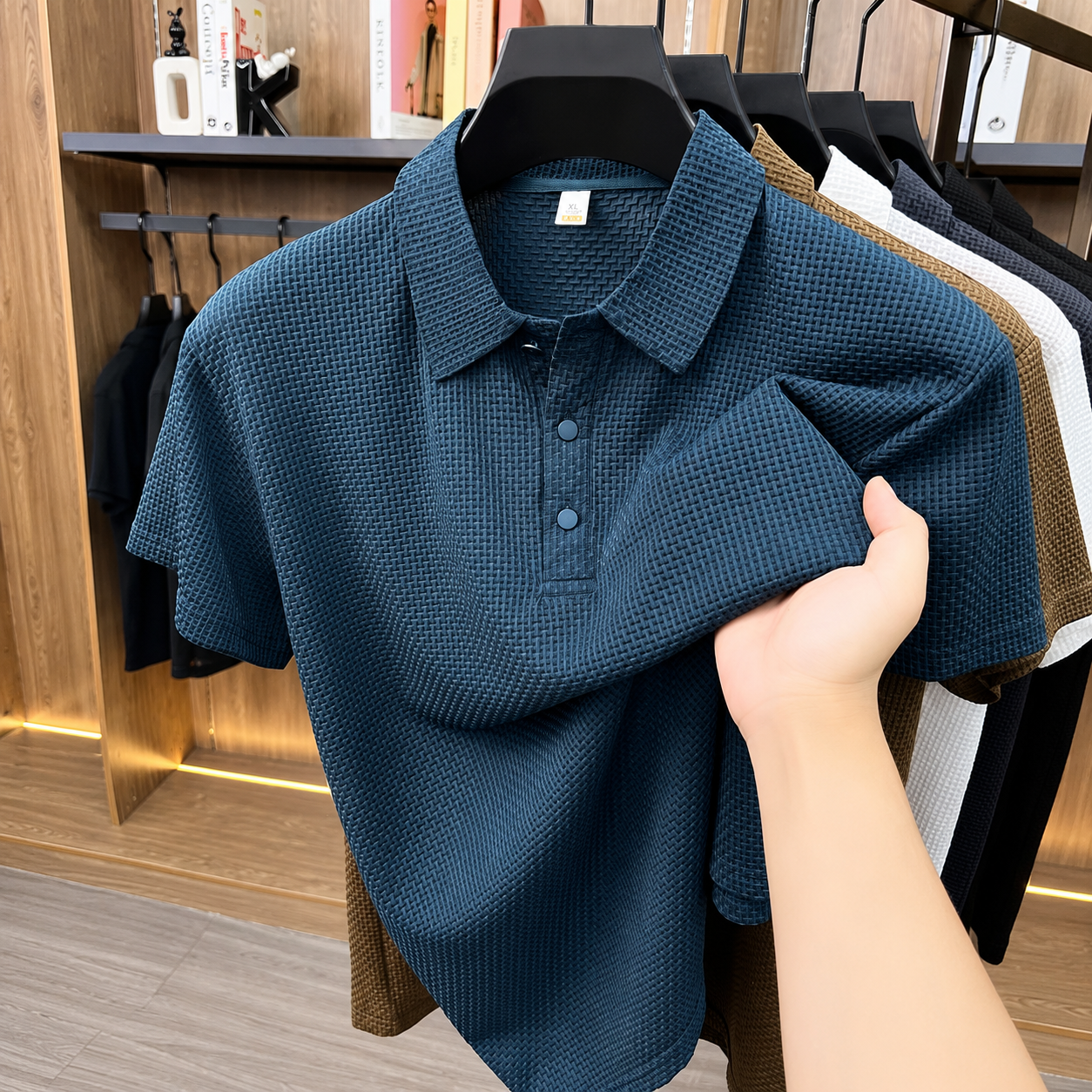 Textured Printed Quick Dry Casual Polo T Shirt for For Men