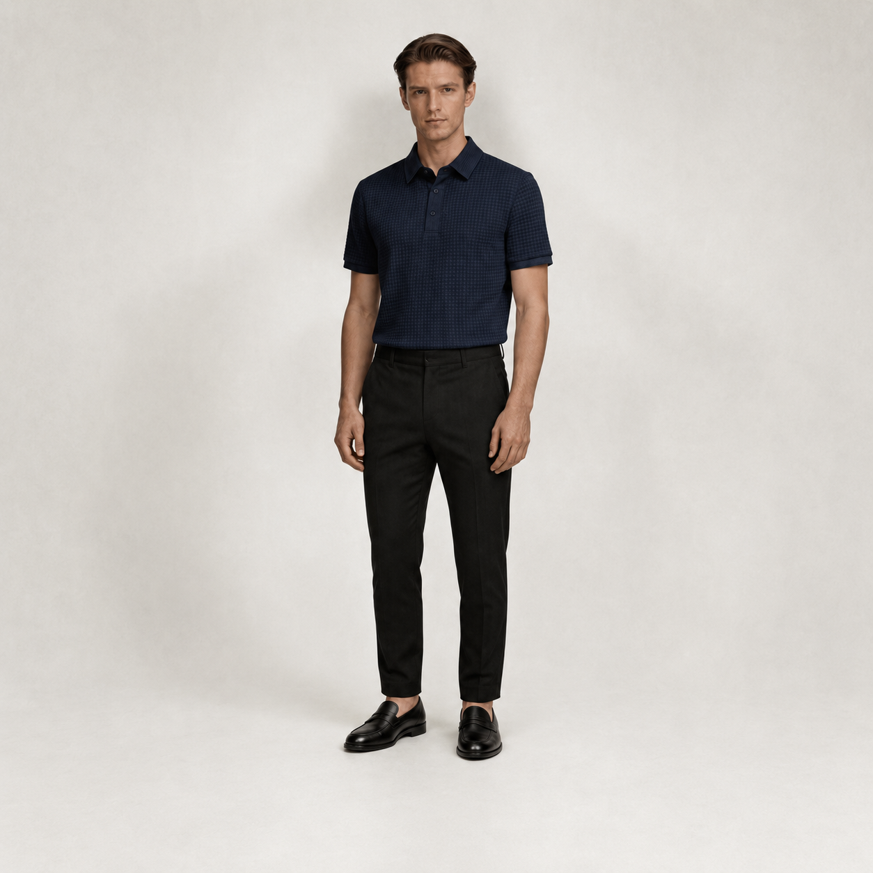 Textured Printed Quick Dry Casual Polo T Shirt for For Men