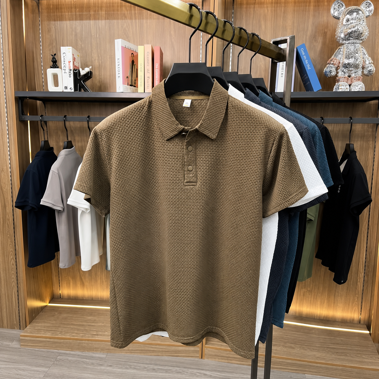 Textured Printed Quick Dry Casual Polo T Shirt for For Men