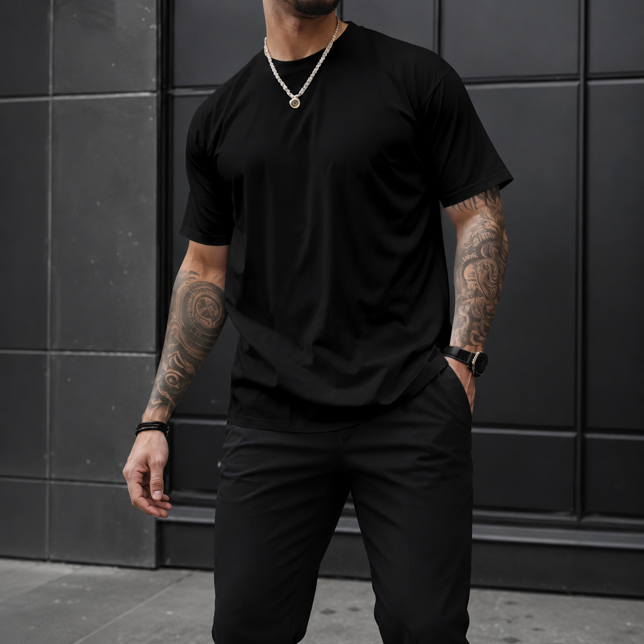 Solid Color Minimalist Casual T Shirt For Men
