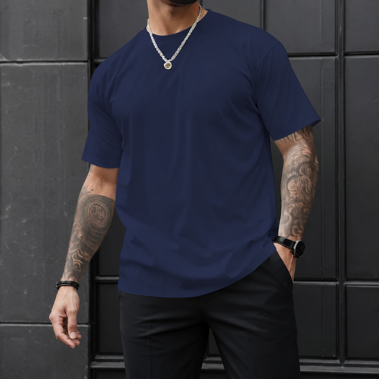 Solid Color Minimalist Casual T Shirt For Men