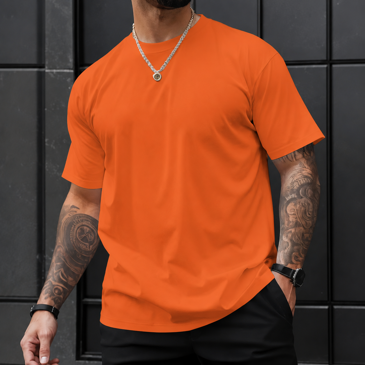 Solid Color Minimalist Casual T Shirt For Men