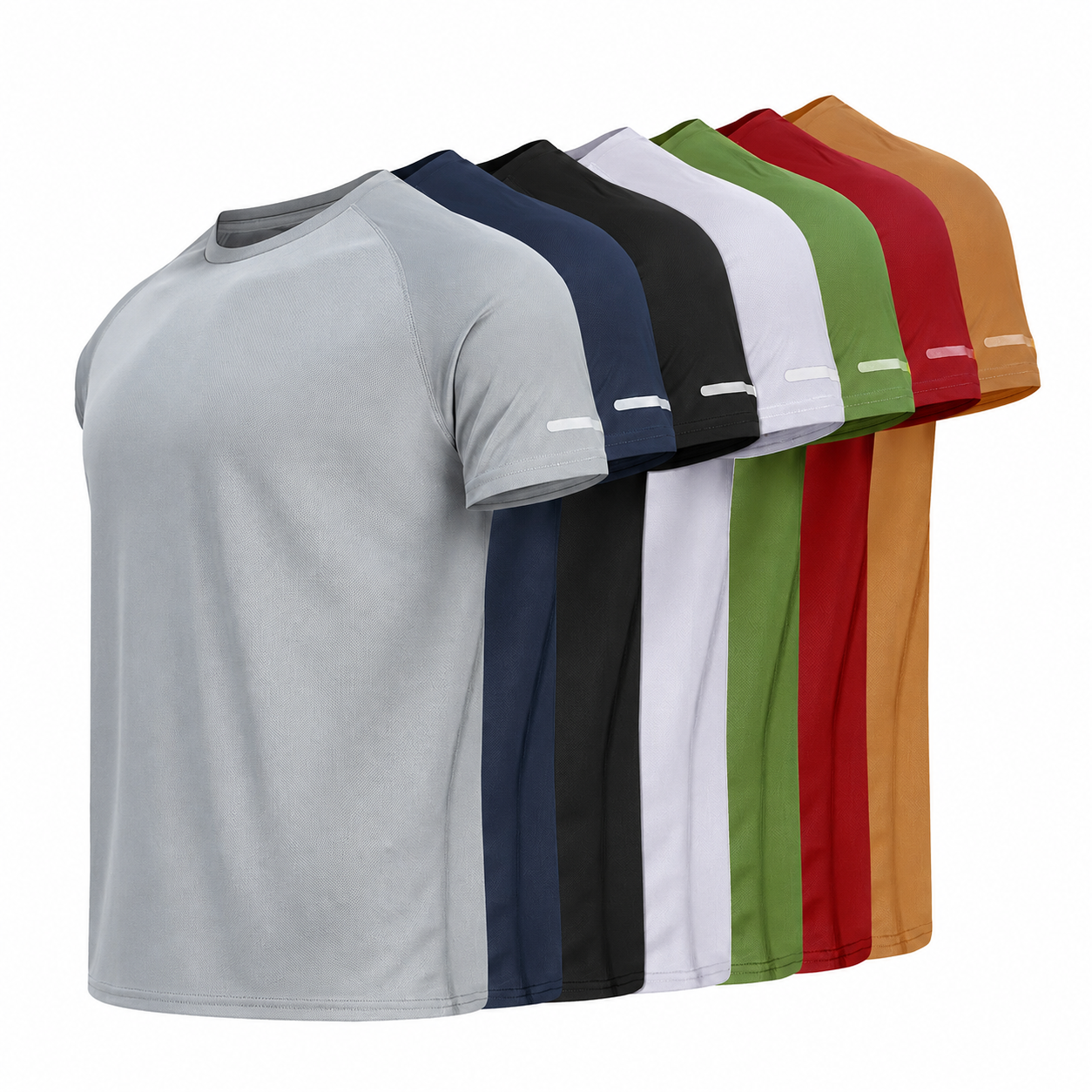 Pack of 7 Quick Dry Reflective Short Sleeve Sports Tshirts for Men