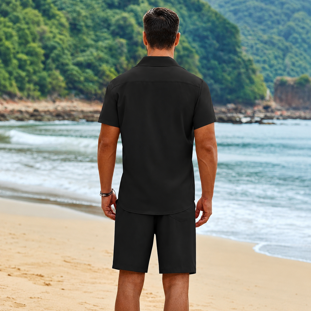 Summer Casual Beach Shorts And Shirt Set For Men