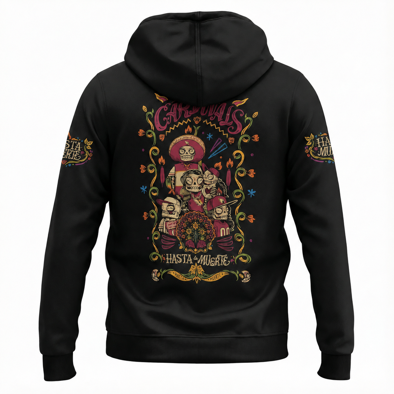 Hasta La Muerte Spirit Themed Arizona Cardinals Football Fanwear Hoodie