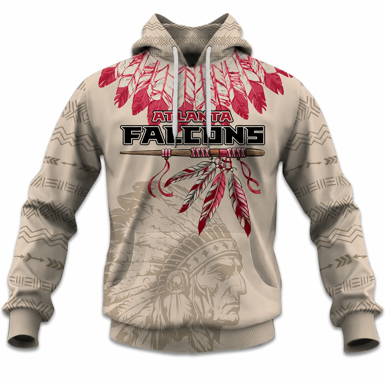 Personalized Native American Heritage Printed Atlanta Falcons Football Fan Hoodie