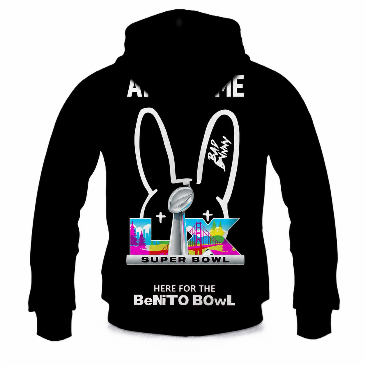 Personalized Bad Bunny Bowl LX Inspired Atlanta Falcons Football Fan Hoodie