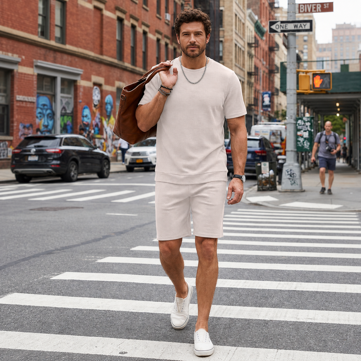 2 Pieces Casual Waffle Short Sleeve Shirt and Short Lounge Set