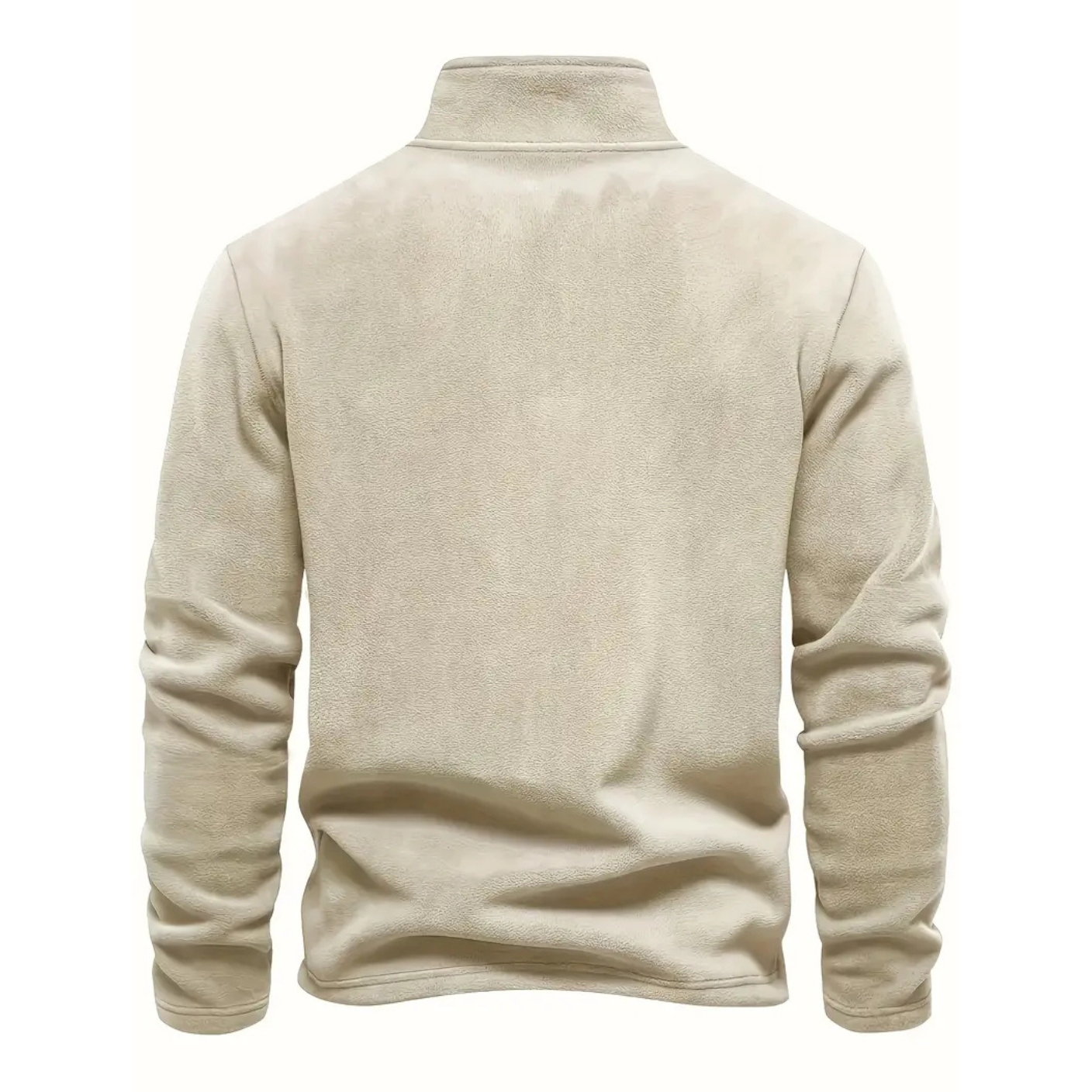 Classic Fleece Zip Pullover Warm Stand Collar Sweatshirt For Men