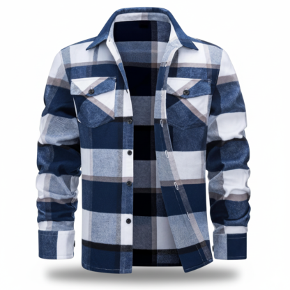 Classic Plaid Shirt With Button Closure For Men