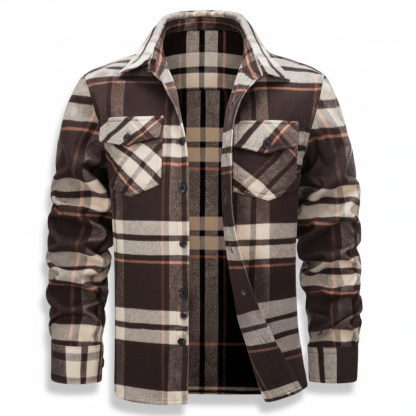 Classic Plaid Shirt With Button Closure For Men