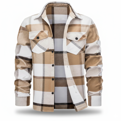 Classic Plaid Shirt With Button Closure For Men