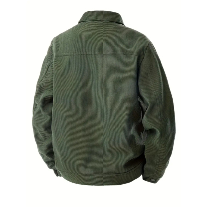 Corduroy Cargo Jacket With Pockets For Men