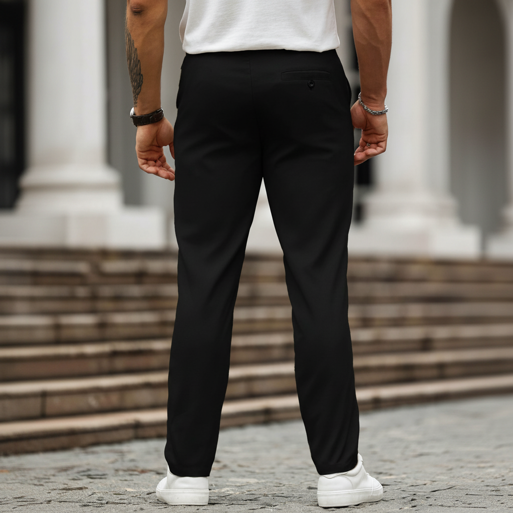 Casual Solid Color Pocket Suit Pants
