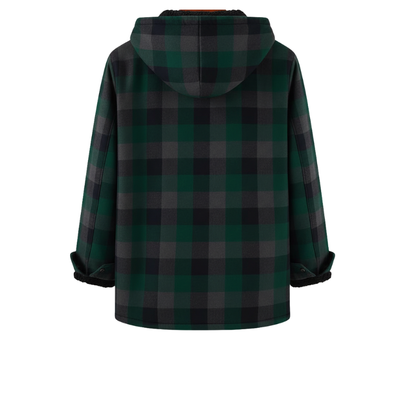 Men Flannel Plaid Jacket Warm Sherpa Lined Fleece Hoodies for Men Zip Up Thick Jackets Winter Coat with Pocket