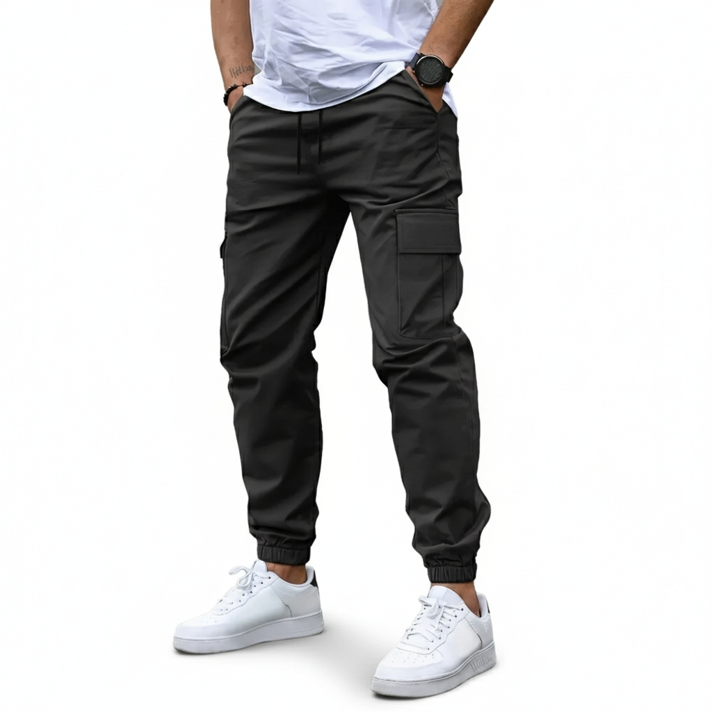 Drawstring Cargo Pants For Men With Tactical And Utility Features