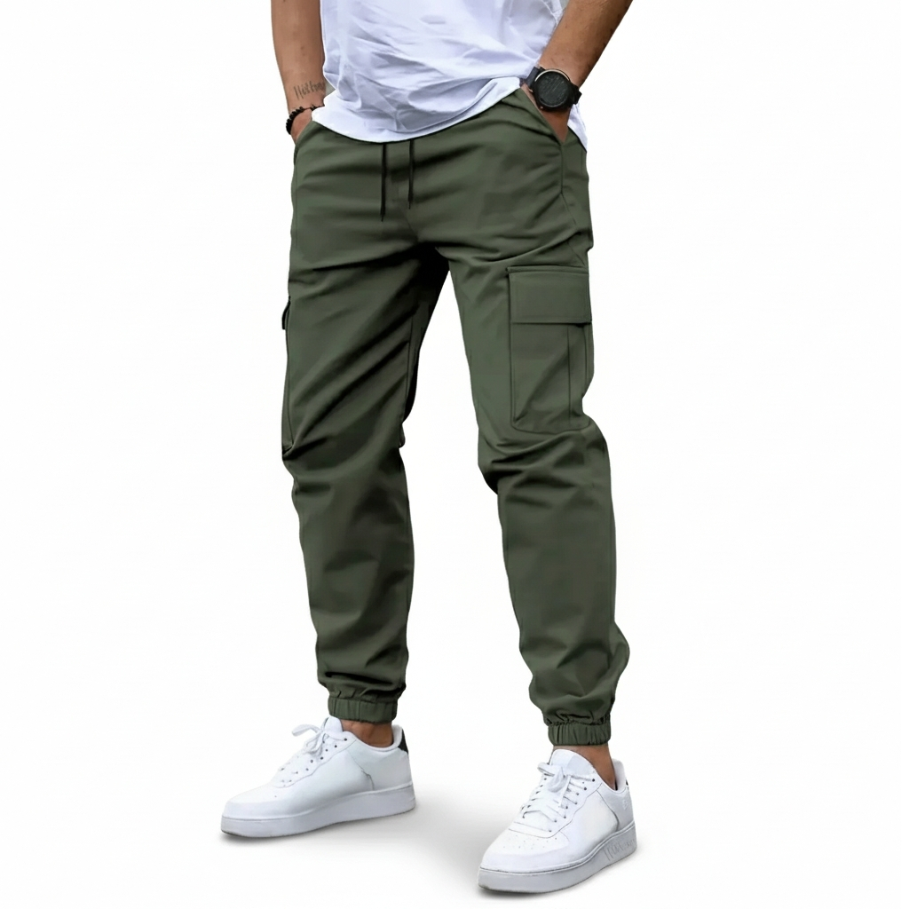 Drawstring Cargo Pants For Men With Tactical And Utility Features