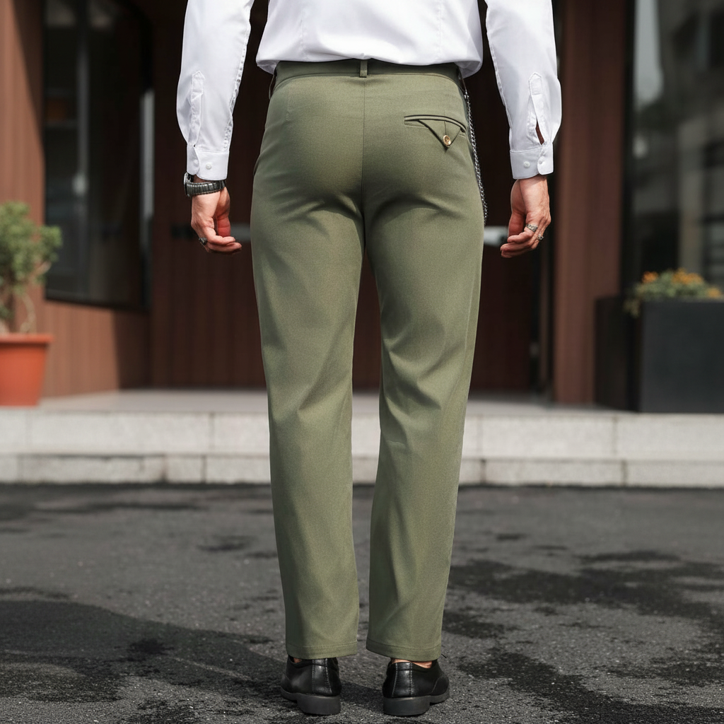 Casual Solid Color Pocket Suit Pants