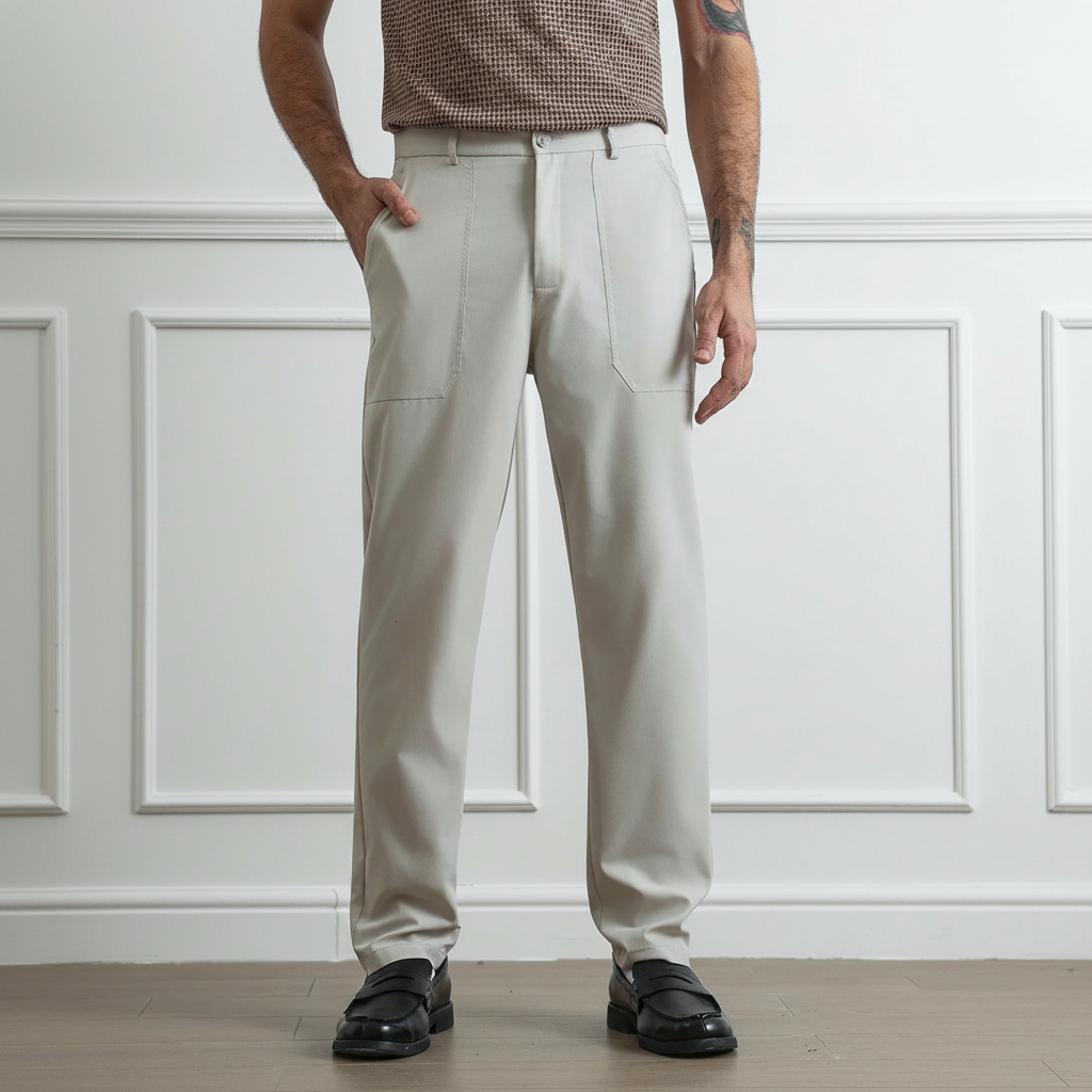 Casual Solid Color Pocket Suit Pants