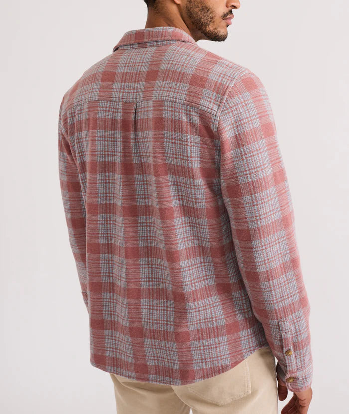Stretch Twill Plaid Button Up Shirt With Pockets