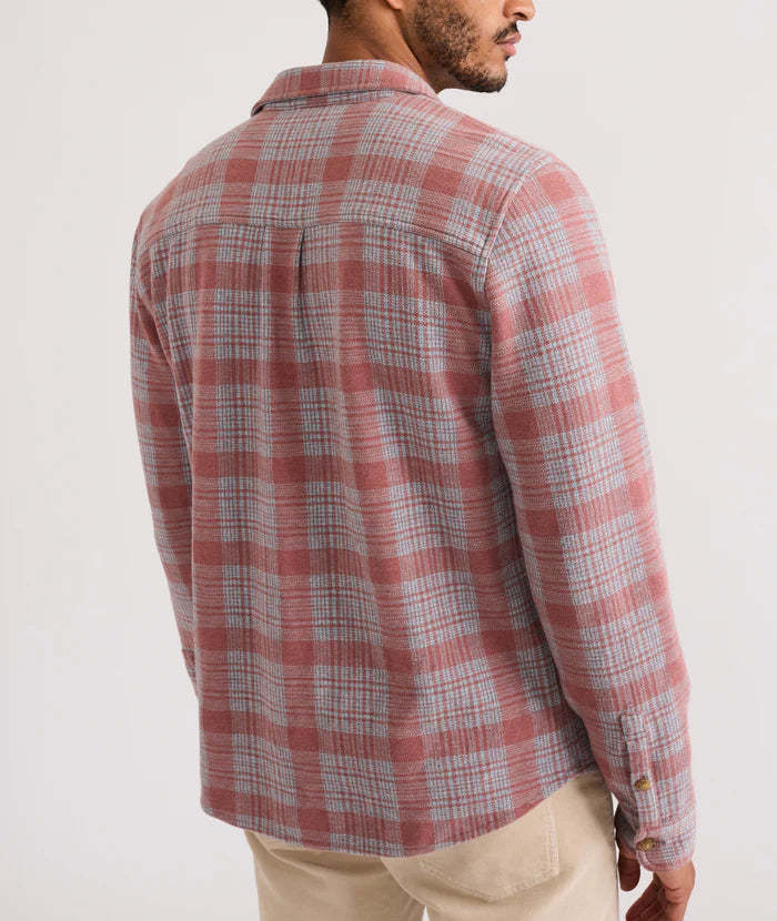 Stretch Twill Plaid Button Up Shirt With Pockets