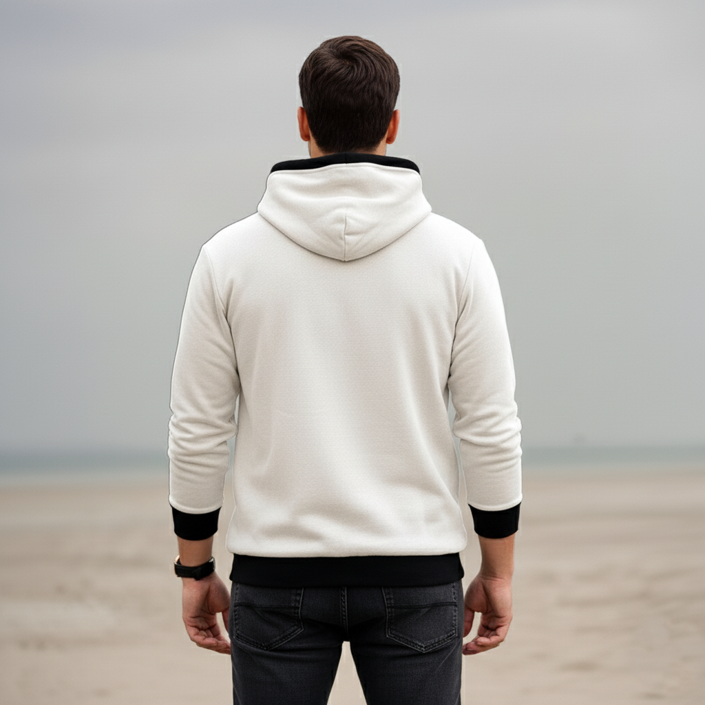 Fashion Long Sleeve Drawstring Fleece Pullover Hoodie With Pockets