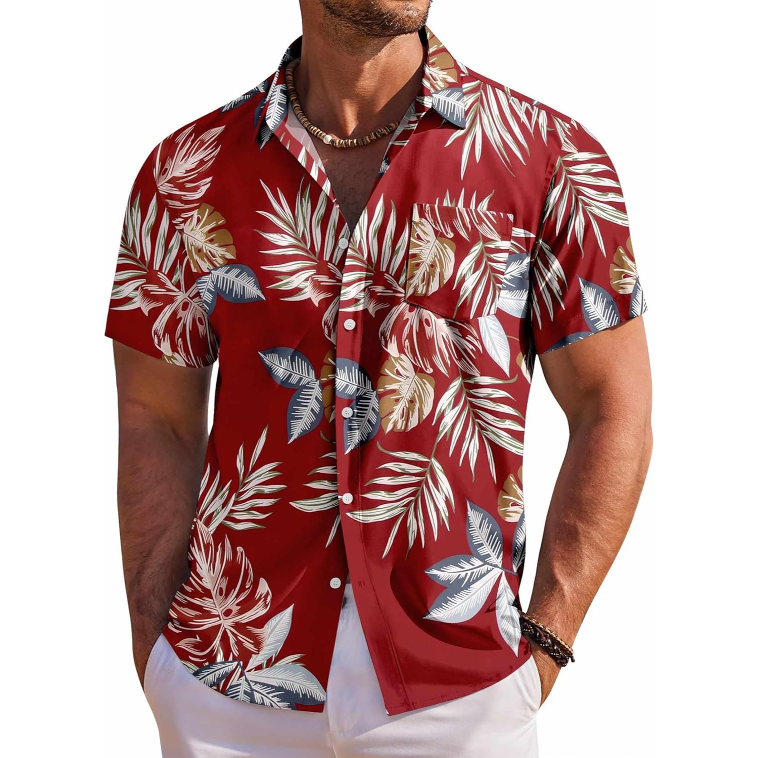 Floral Tropical Beach Short Sleeve Short Shirt 