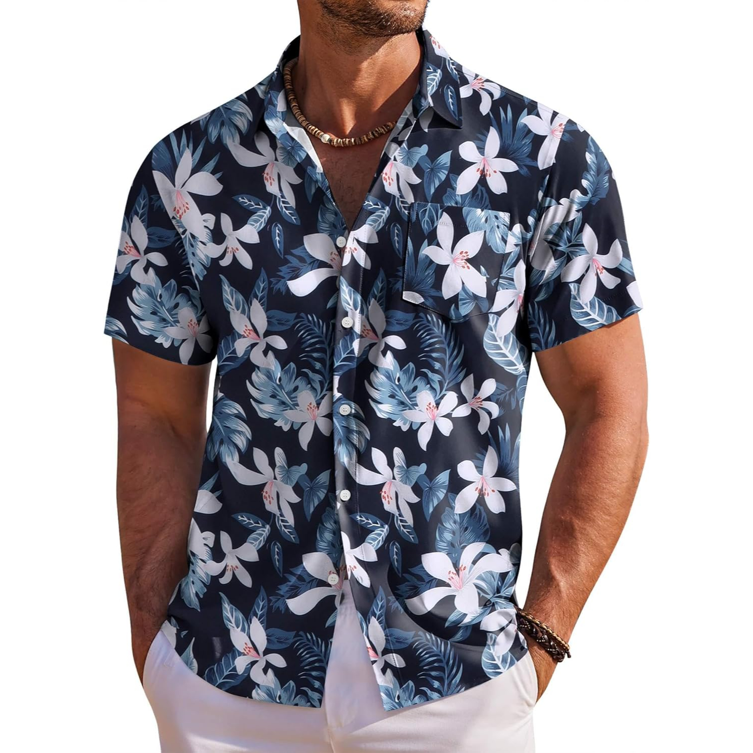 Floral Tropical Beach Short Sleeve Short Shirt 