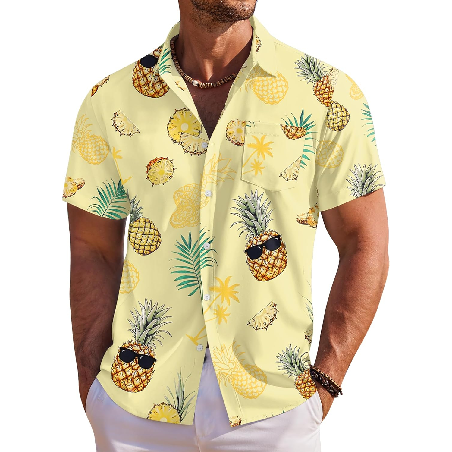 Floral Tropical Beach Short Sleeve Short Shirt 