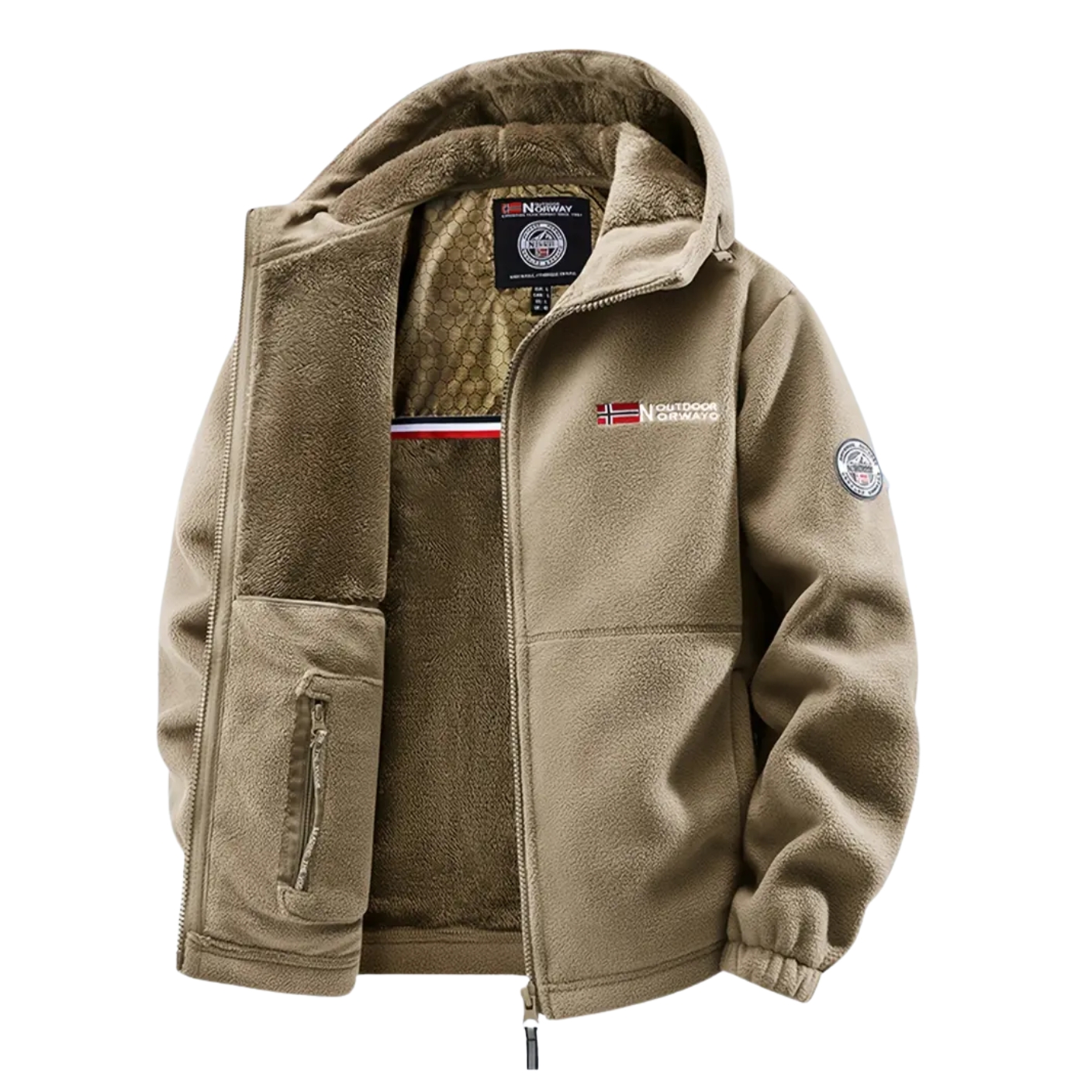 Full Zip Thermal Fleece Jacket With Packets For Men