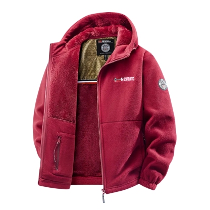 Full Zip Thermal Fleece Jacket With Packets For Men