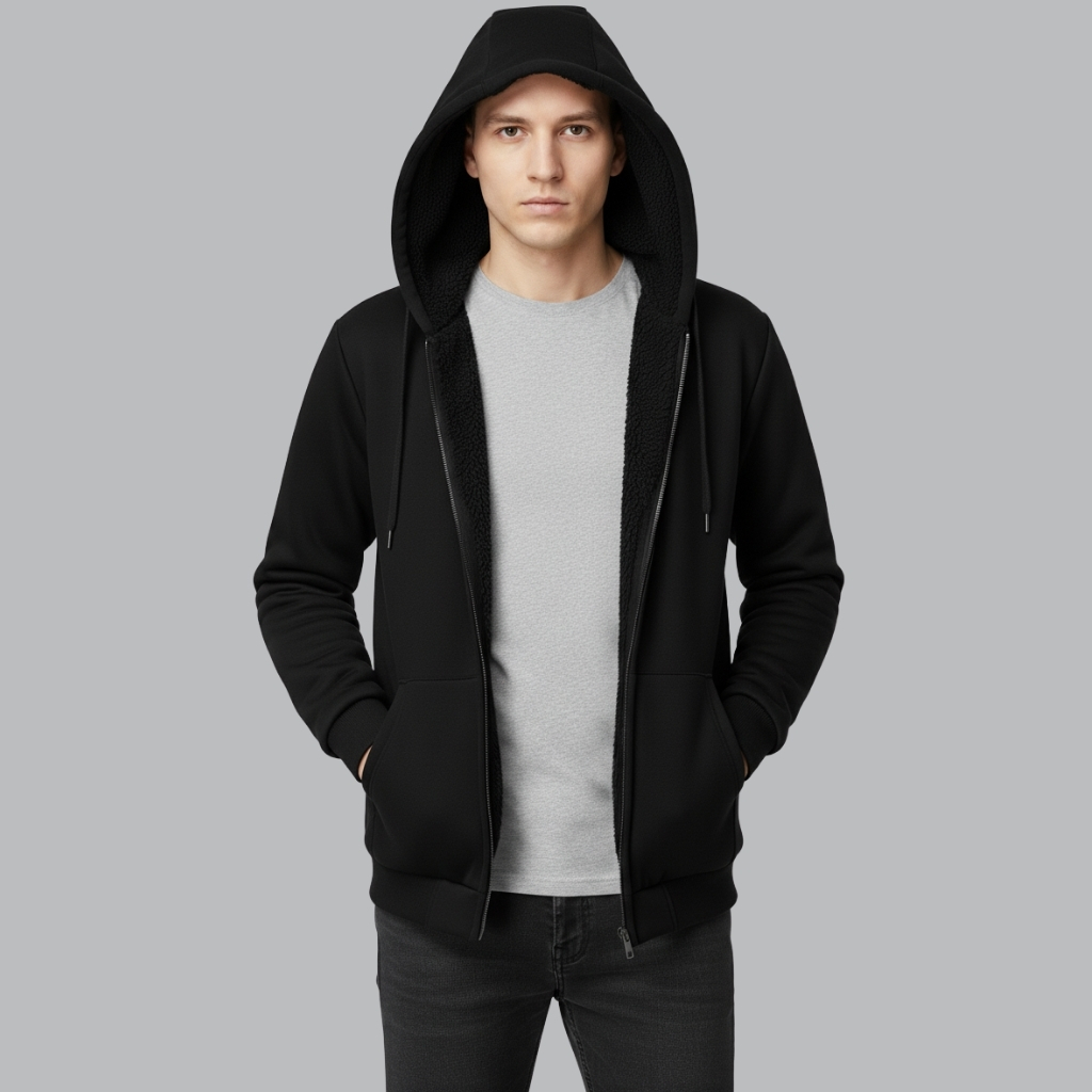 Full Zip Up Thick Sherpa Lined Hooded