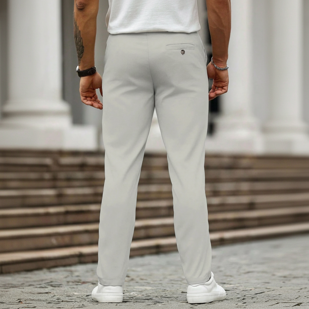 Casual Solid Color Pocket Suit Pants