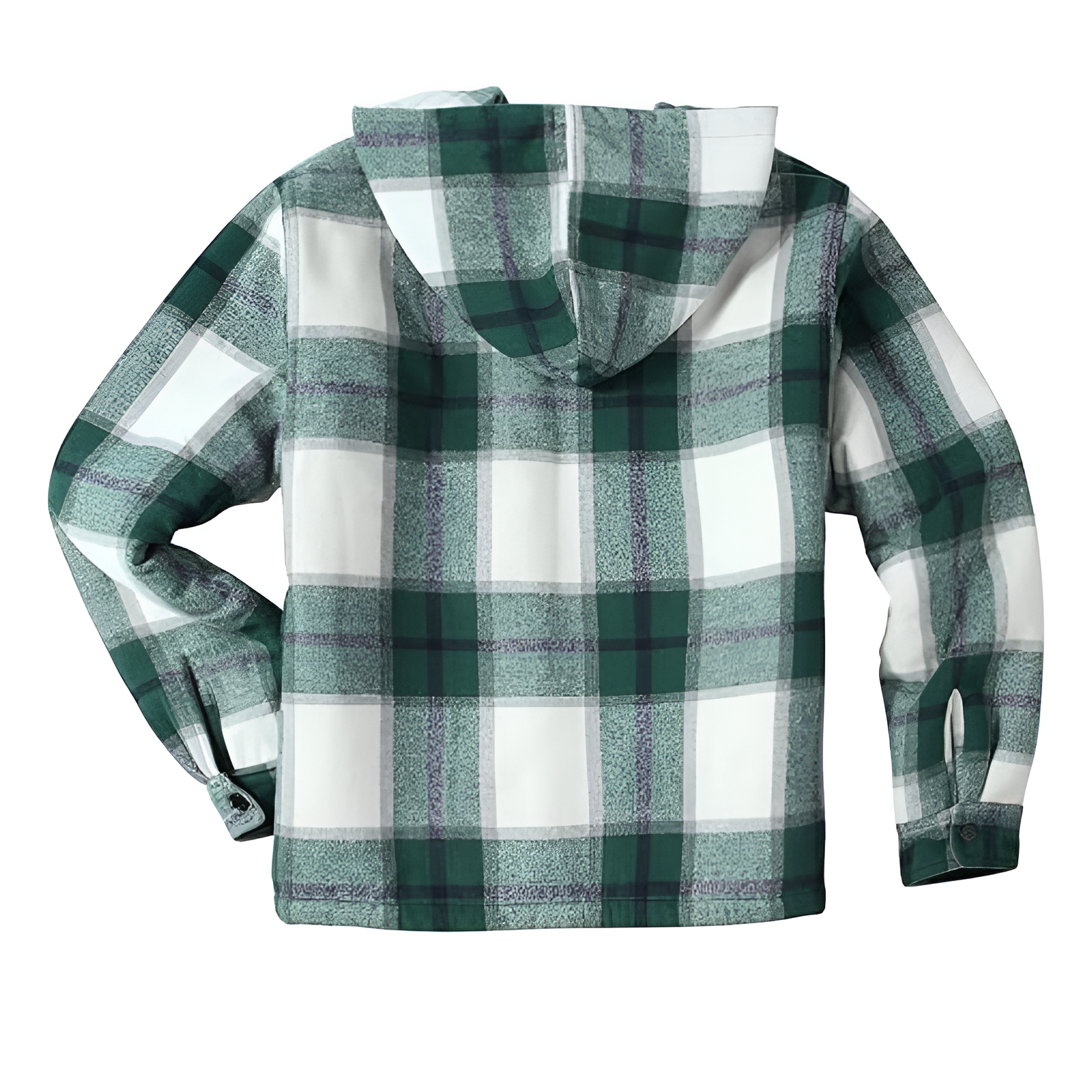 Men Flannel Hooded Jacket Fleece Sherpa Lined Plaid Shirts Jackets Zip Up Sweatshirt Hoodies for Men with 4 Pockets