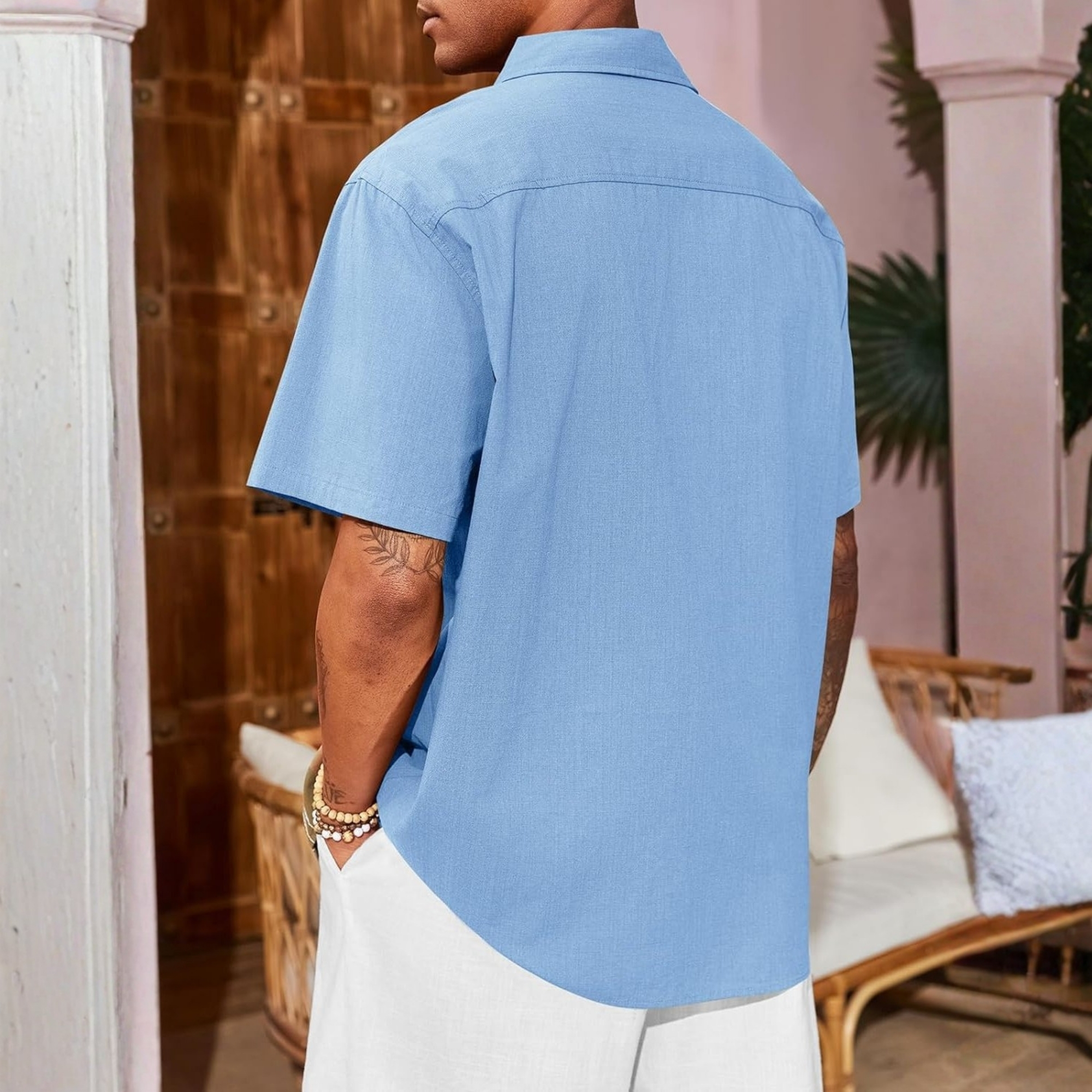 Guayabera Cuban Short Sleeve Button Down Cotton Summer Beach Hippie Shirts