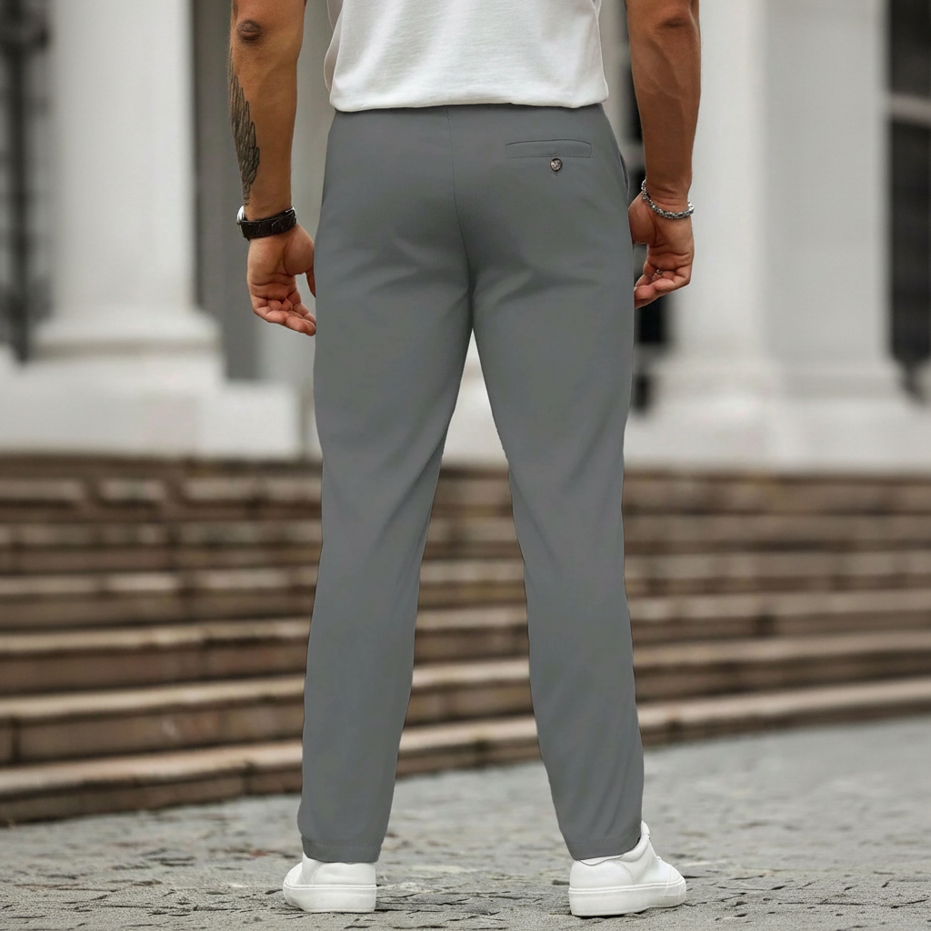 Casual Solid Color Pocket Suit Pants