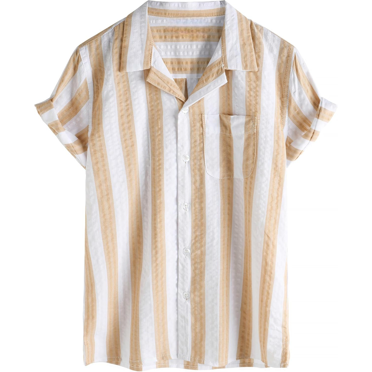 Hawaiian Short Sleeve Button Down Cuban Collar Shirt 