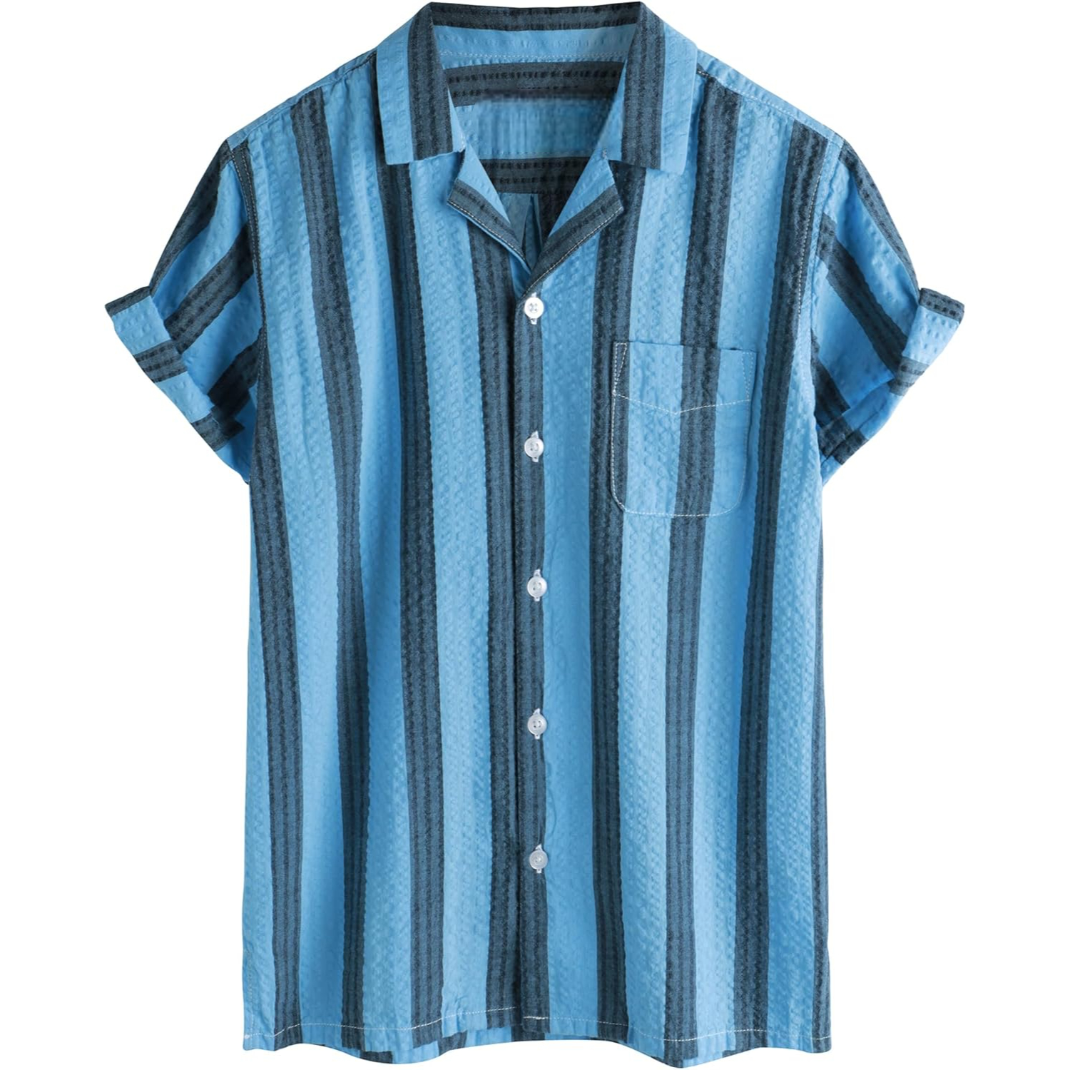 Hawaiian Short Sleeve Button Down Cuban Collar Shirt 