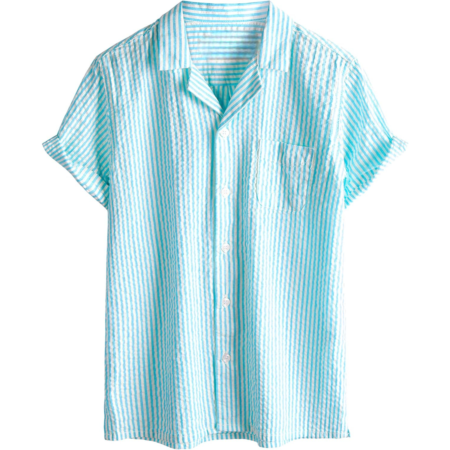 Hawaiian Short Sleeve Button Down Cuban Collar Shirt 