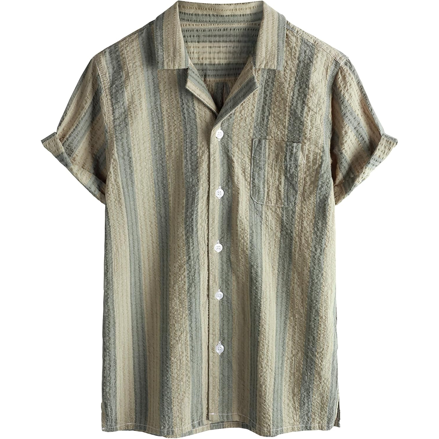 Hawaiian Short Sleeve Button Down Cuban Collar Shirt 