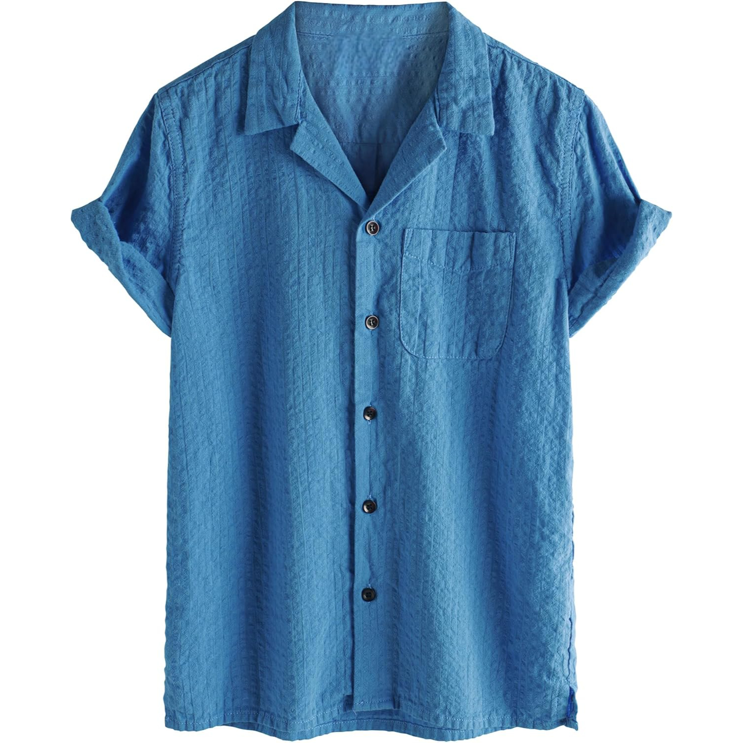 Hawaiian Short Sleeve Button Down Cuban Collar Shirt 