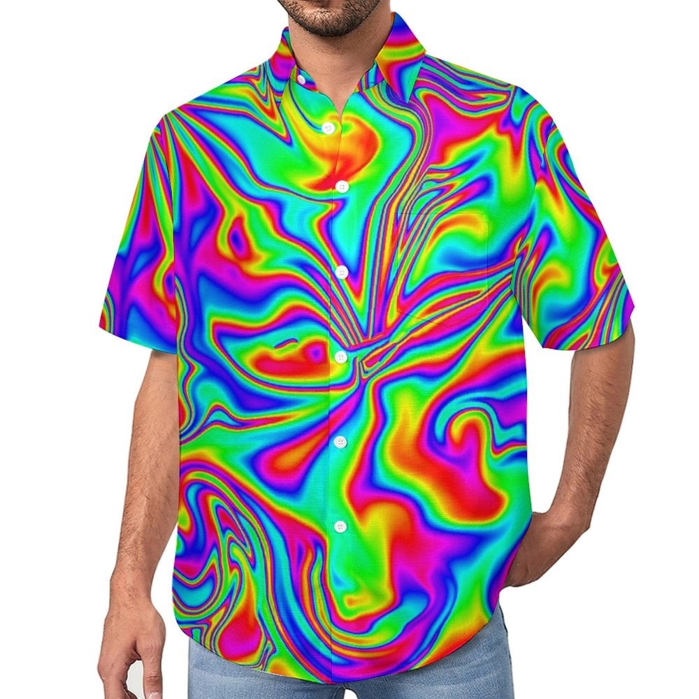 Hawaiian Abstract Print Resort Shirt